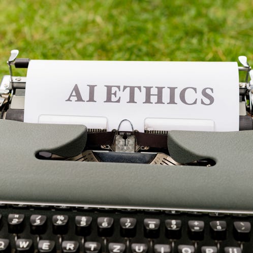 A typewriter with the word ethics on it